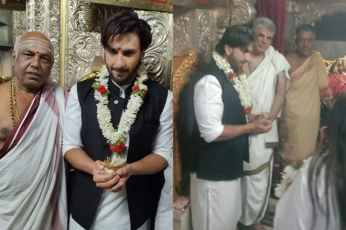कांतारा विवाद के बीच चामुंडेश्वरी मंदिर पहुंचे रणवीर सिंह