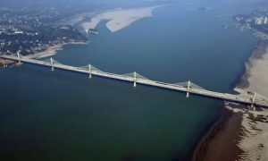 प्रधानमंत्री नरेंद्र मोदी ने भास्कर वर्मा सेतु का उद्घाटन किया ।