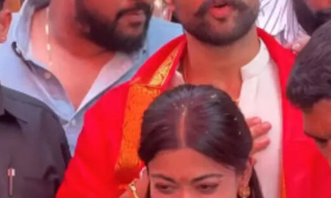 रश्मिका मंदाना और विजय देवरकोंडा ने शादी के बाद पवित्र तिरुपति बालाजी मंदिर में भगवान का आशीर्वाद लिया।